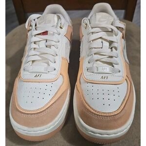 Nike Air Force 1 Shadow SE Women's Sneakers Peach White Size 6.5 DM8157 700